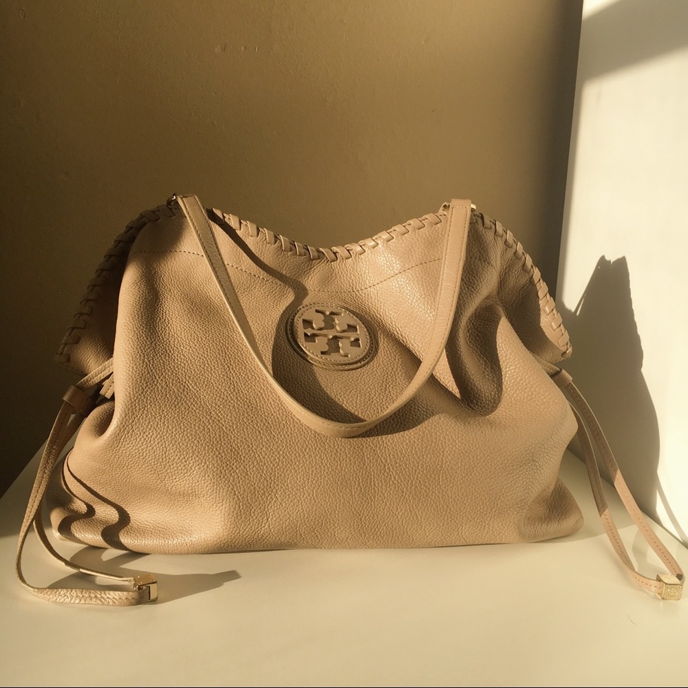 Tory Burch Tan Marion Slouchy Tote